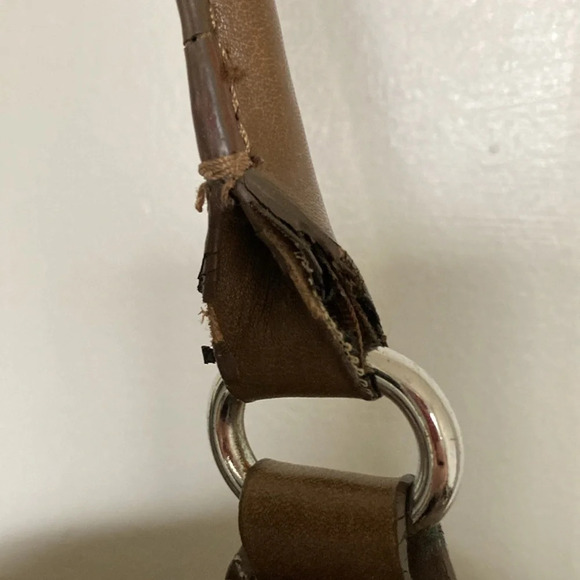 Mila Paoli Brown Leather Handbag Silver Hardware - Picture 5 of 15